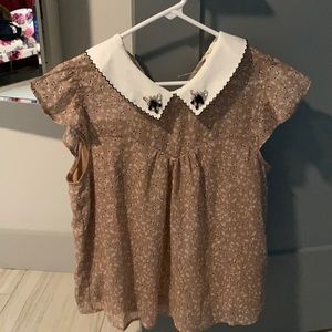 Sparkly collar shirt. Never worn. Size small.